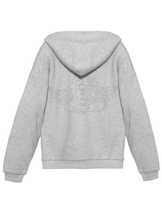 Boys Lie Boys Lie Candy Queen V2 Harley Zip Hoodie - Grey available at The Good Life Boutique
