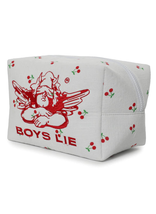 Boys Lie Boys Lie - Cherry Pie Pouch - White available at The Good Life Boutique