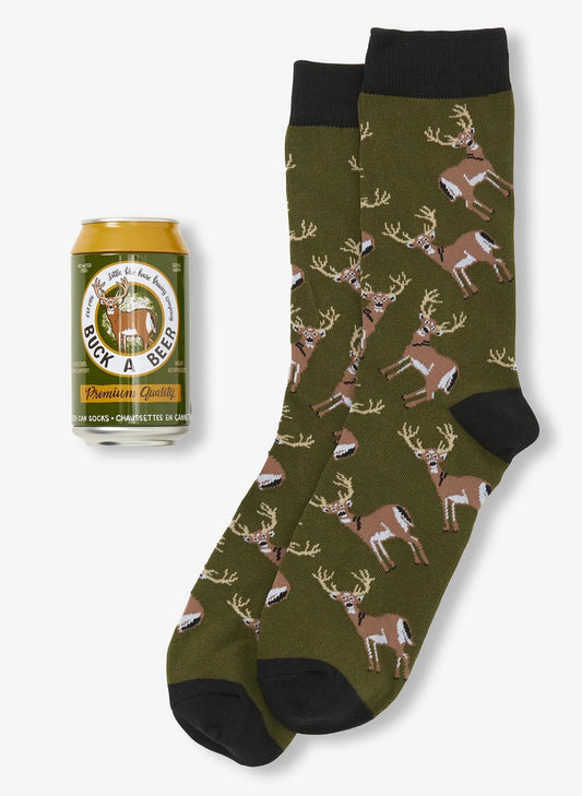 Buck A Beer Men's Beer Can Socks