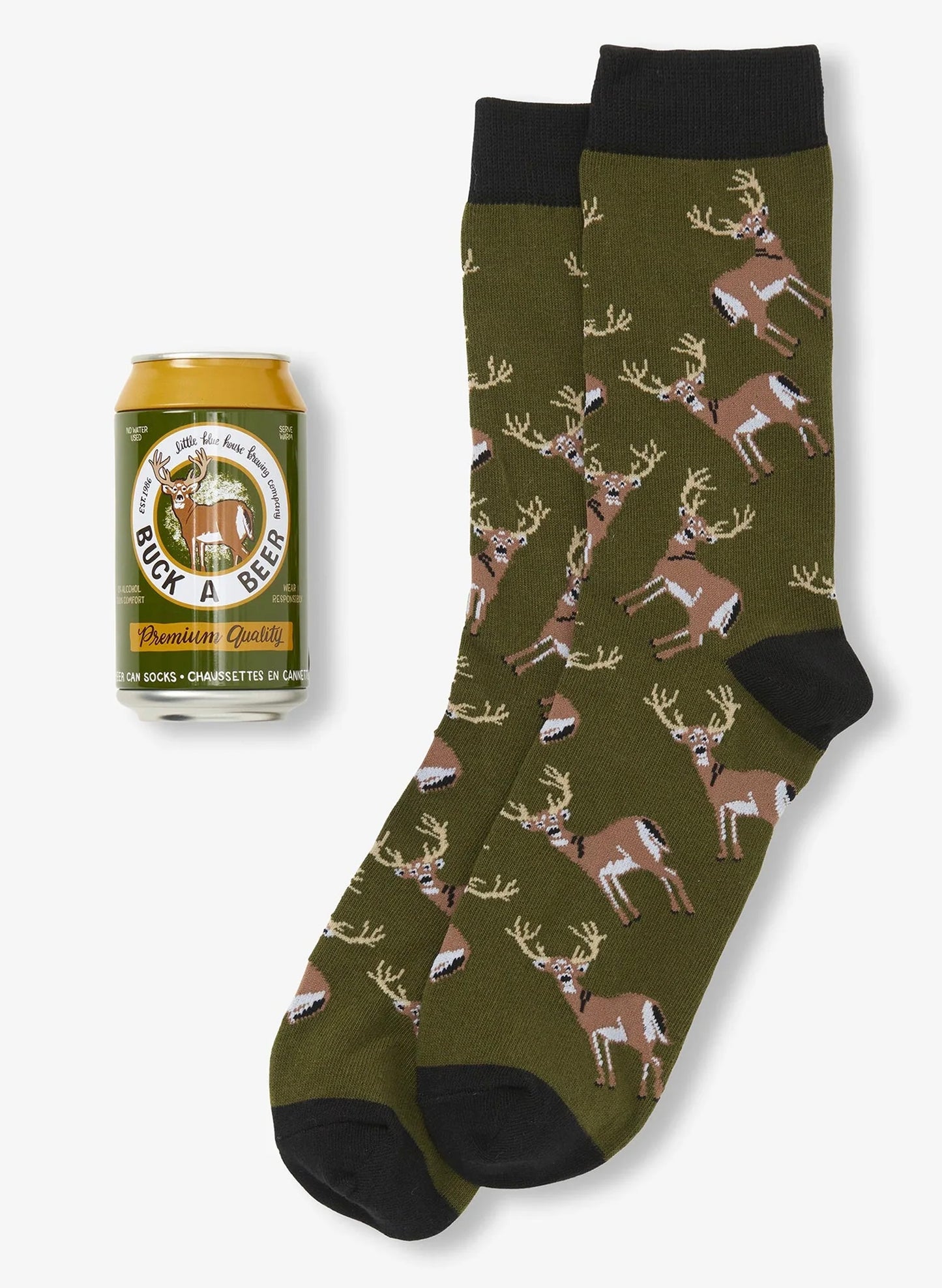 Buck A Beer Men's Beer Can Socks