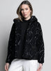 Picadilly Fashions Button-Front Hooded Fleece Jacket - Black available at The Good Life Boutique