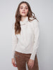 Charlie B Charlie B - Hooded Ribbed Side Detail Sweater - H-Almond available at The Good Life Boutique