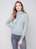 Charlie B Charlie B - Hooded Ribbed Side Detail Sweater - H-Denim available at The Good Life Boutique