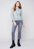 Charlie B Charlie B - Hooded Ribbed Side Detail Sweater - H-Denim available at The Good Life Boutique