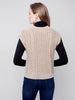 Charlie B Charlie B - V-Neck Cold-Dye Cable Knit Sleeveless Vest - Truffle available at The Good Life Boutique
