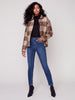 Charlie B Charlie B - Plaid Reversible Short Jacket - Truffle Brown available at The Good Life Boutique