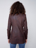 Charlie B Charlie B - Long Faux Suede Jacket With Zipper - Chocolate available at The Good Life Boutique