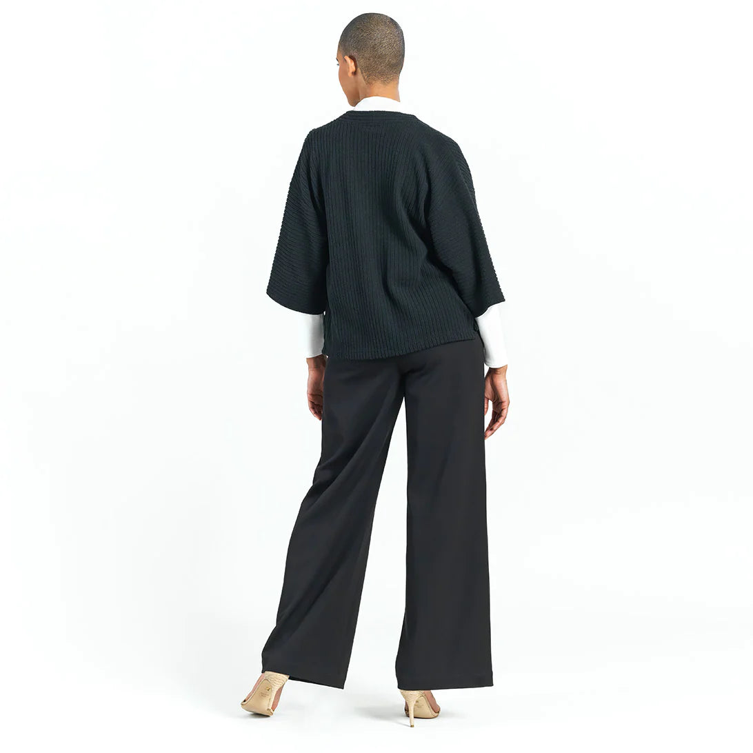 Clara Sunwoo Clara Sunwoo - Ribbed Cropped Knit Cardigan - Black available at The Good Life Boutique