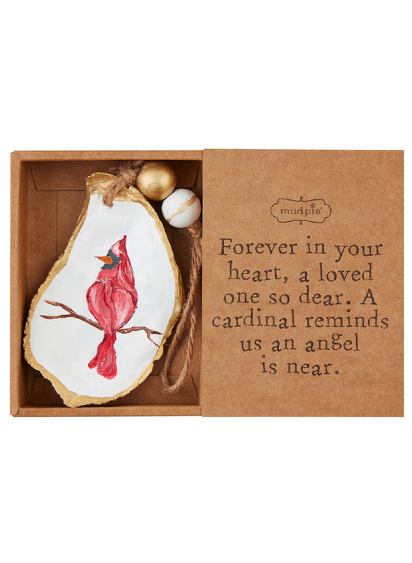 Mud Pie Cardinal Oyster Ornament available at The Good Life Boutique