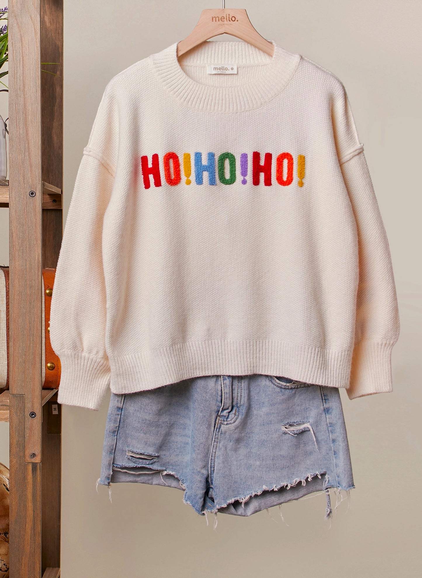 Oversize Christmas Sweater - Ivory Multi