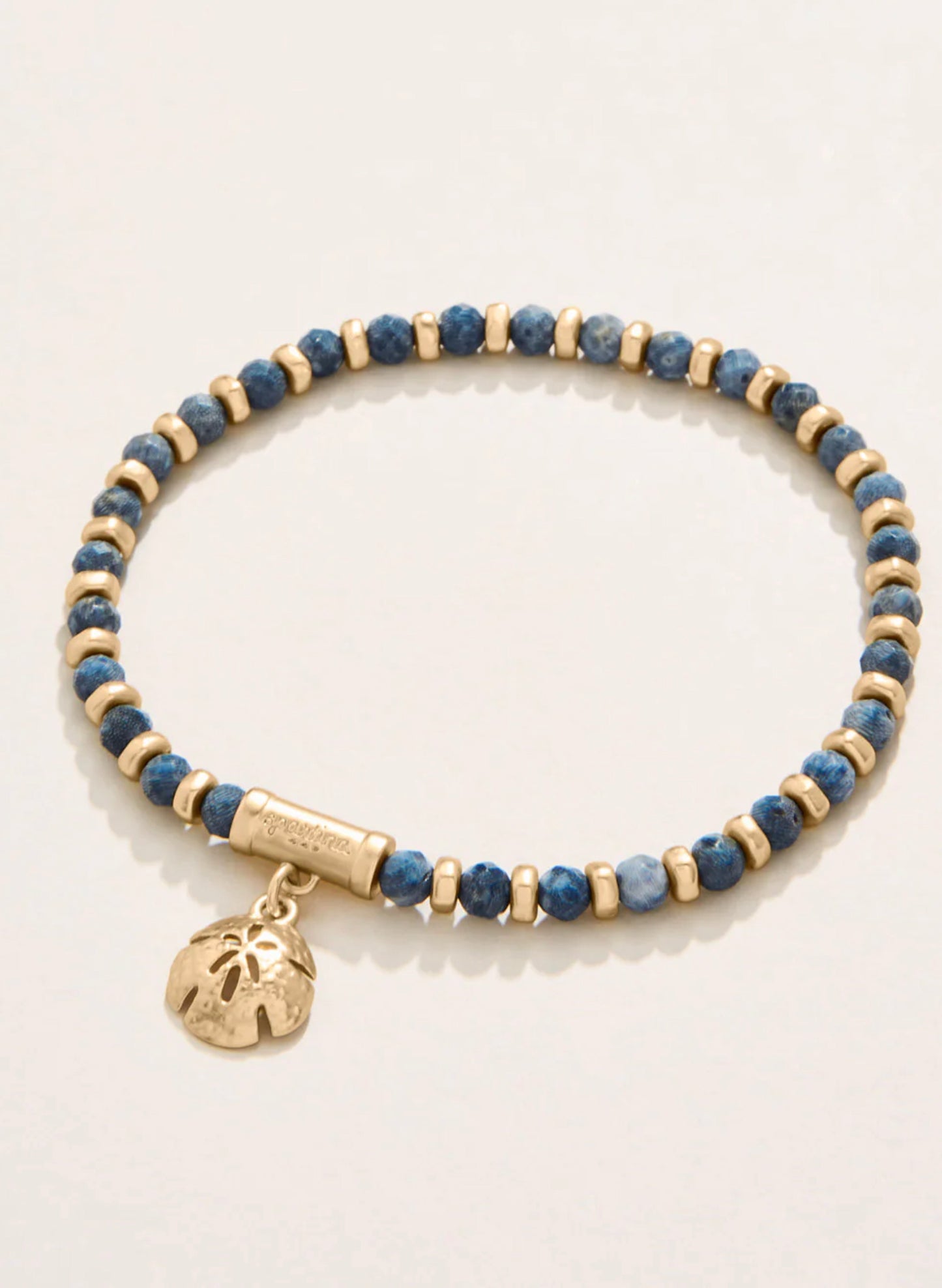 Spartina Calm Waters Stretch Bracelet 4mm Blue Coral available at The Good Life Boutique