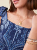Spartina Calm Waters Stretch Bracelet 4mm Blue Coral available at The Good Life Boutique