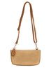 Joy Accessories Camel Straw Mini Crossbody Wristlet Clutch available at The Good Life Boutique