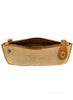 Joy Accessories Camel Straw Mini Crossbody Wristlet Clutch available at The Good Life Boutique