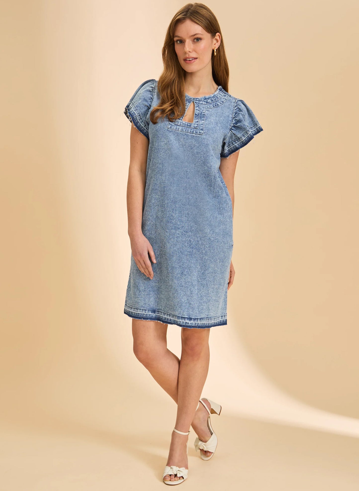 French Dressing FDJ Chambray Shift Dress - Snow Wash available at The Good Life Boutique