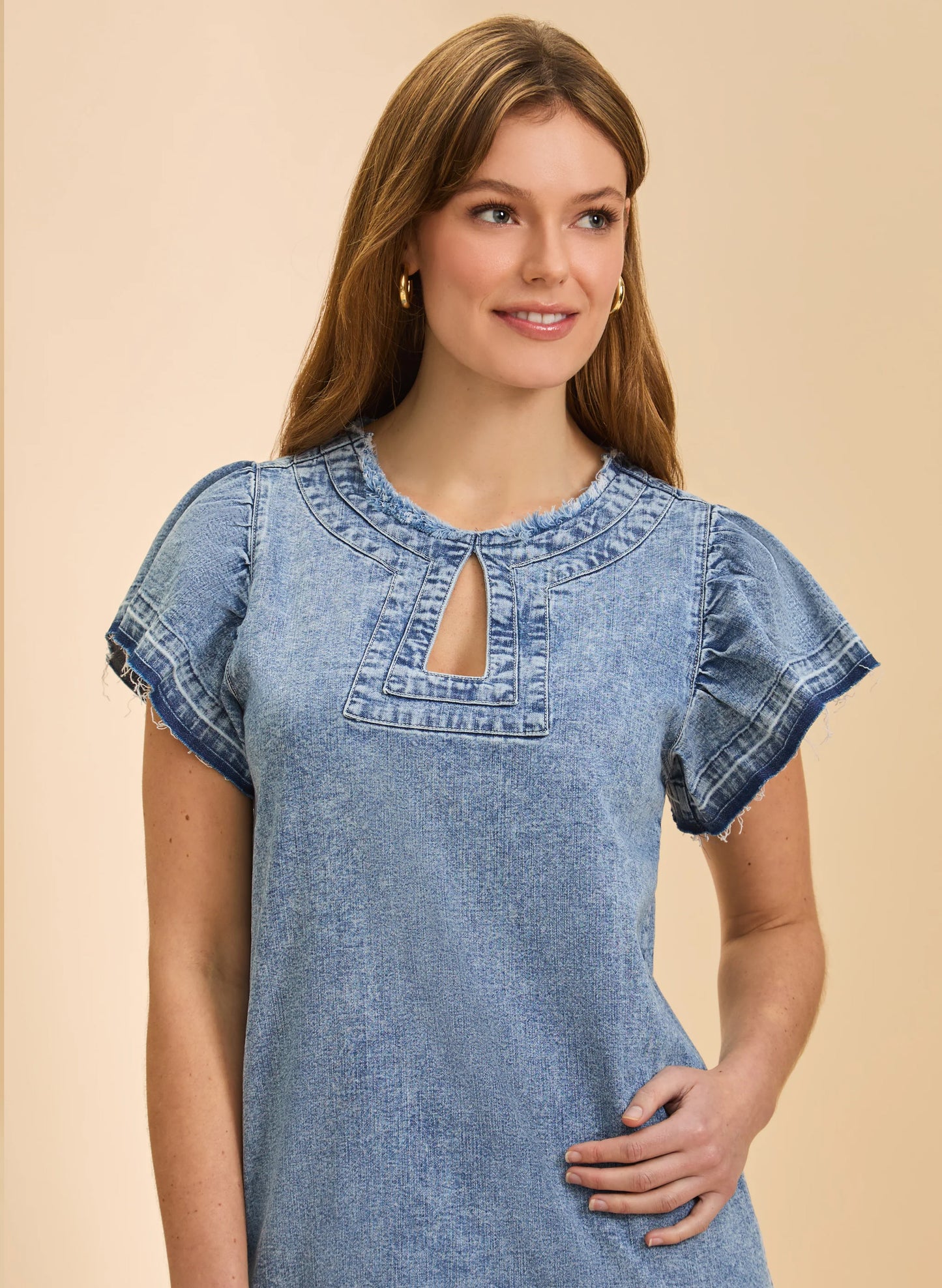 French Dressing FDJ Chambray Shift Dress - Snow Wash available at The Good Life Boutique