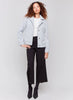 Charlie B Charlie B - Heathered  Boucle Moto Jkt - H-Charcoal available at The Good Life Boutique