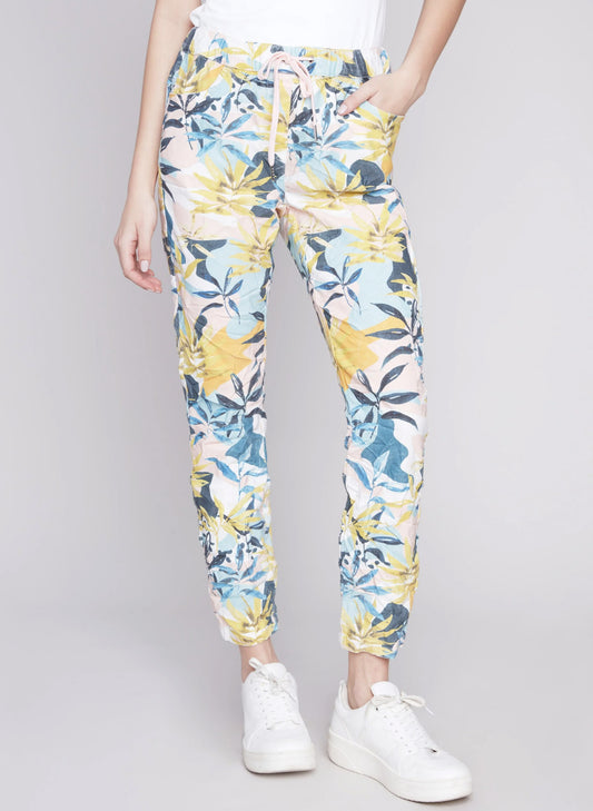 Charlie B Charlie B - Printed Pull On Crinkle Jogger - Resort available at The Good Life Boutique