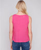 Charlie B Charlie B - Solid Sleeveless Linen Top W/Slits - Punch available at The Good Life Boutique