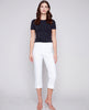 Charlie B Charlie B - Stretch Capri Pants With Folded Cuff White available at The Good Life Boutique