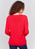 Charlie B Charlie B - V-Neck L/S Plush Sweater - Cranberry available at The Good Life Boutique