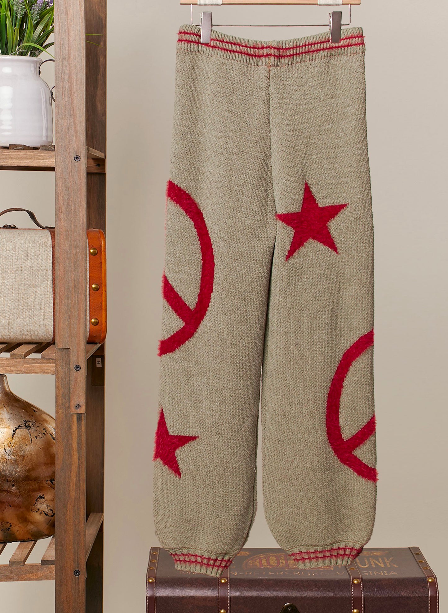 Christmas Pants With Star & Peace Patch