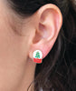 Prep Obsessed Wholesale Christmas Snow Globe Signature Enamel Stud Earrings available at The Good Life Boutique