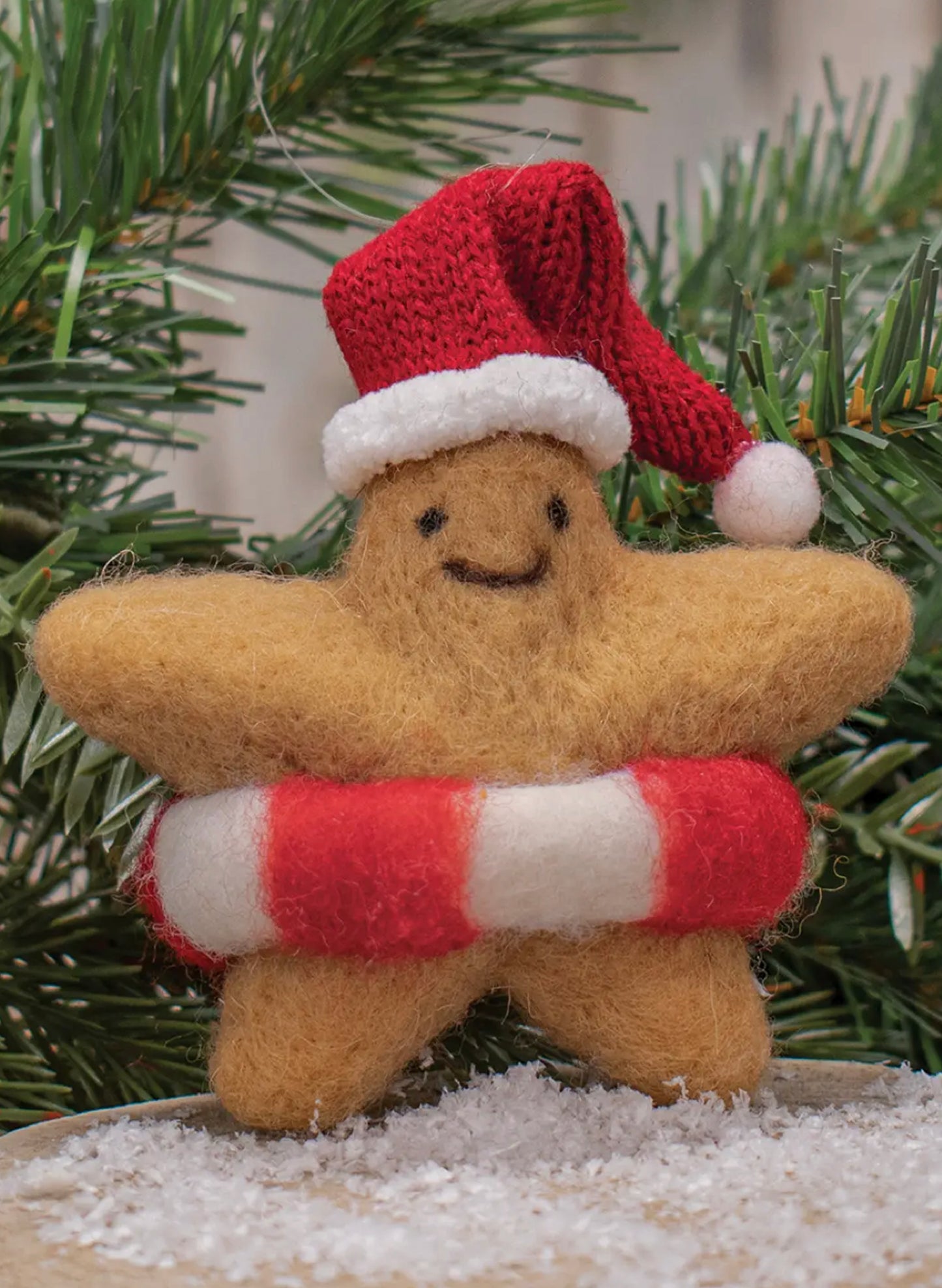 Bright Ideas Christmas Starfish Felted Ornament available at The Good Life Boutique