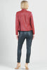 Clara Sunwoo Clara Sunwoo - Liquid Leather Knit Zip Jacket - Ruby available at The Good Life Boutique