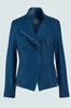 Clara Sunwoo Clara Sunwoo - Classic Liquid "Leather" Jacket With Hem Zip Details - Navy available at The Good Life Boutique