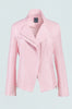 Clara Sunwoo Clara Sunwoo - Classic Liquid "Leather" Jacket With Hem Zip Details - Pink available at The Good Life Boutique
