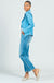 Clara Sun Woo Clara Sunwoo Classic Liquid "Leather" Jacket With Hem Zip Details - Sky Blue available at The Good Life Boutique
