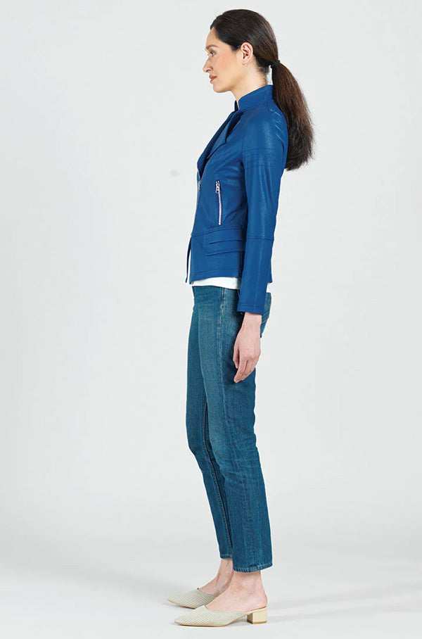 Clara Sunwoo Liquid Leather Knit Zip Jacket - Ruby – The Good Life