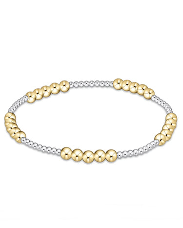 enewton design Classic Blissful Pattern 2mm Bead Bracelet - 4mm Mixed Metal available at The Good Life Boutique