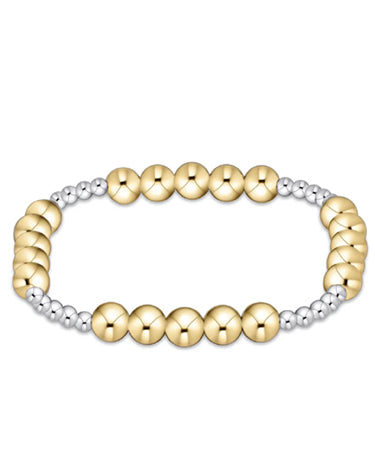 enewton design Classic Blissful Pattern 3mm Bead Bracelet - 6mm Mixed Metal available at The Good Life Boutique