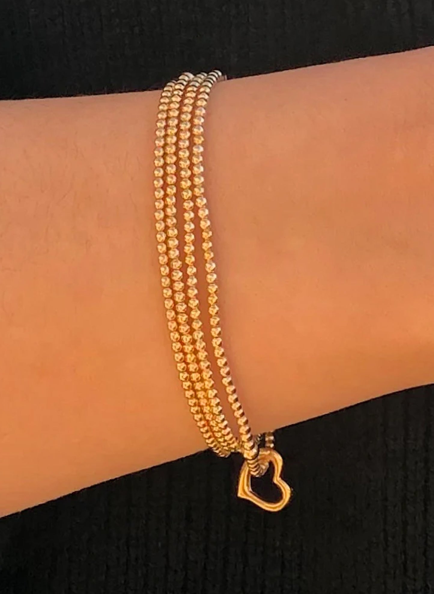 enewton design Classic Gold 2.5mm Bead Bracelet - Love Gold Charm available at The Good Life Boutique