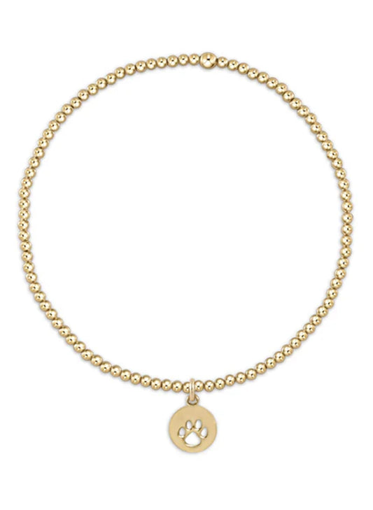 enewton design Classic Gold 2mm Bead Bracelet - Paw Print Small Gold Disc available at The Good Life Boutique