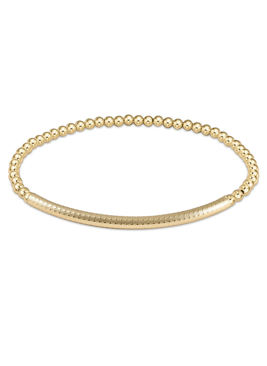 enewton design Classic Gold 3MM Bead Bracelet - Bliss Bar Textured available at The Good Life Boutique