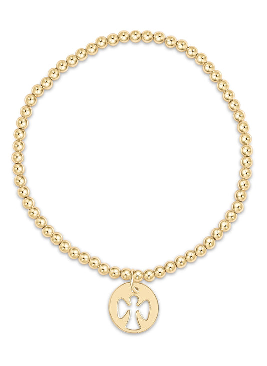 enewton design Classic Gold 3mm Bead Bracelet - Guardian Angel Gold Disc available at The Good Life Boutique