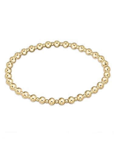 enewton design Classic Grateful Pattern 4mm Bead Bracelet - Gold available at The Good Life Boutique