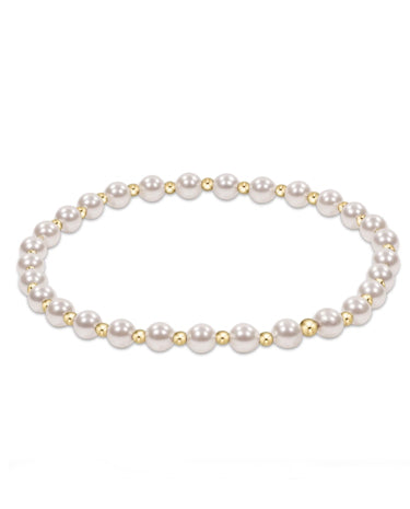 enewton design Classic Grateful Pattern 4mm Bead Bracelet - Pearl available at The Good Life Boutique