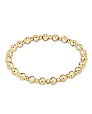 enewton design Classic Grateful Pattern 5mm Bead Bracelet - Gold available at The Good Life Boutique