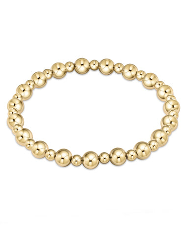 enewton design Classic Grateful Pattern 6mm Bead Bracelet - Gold available at The Good Life Boutique