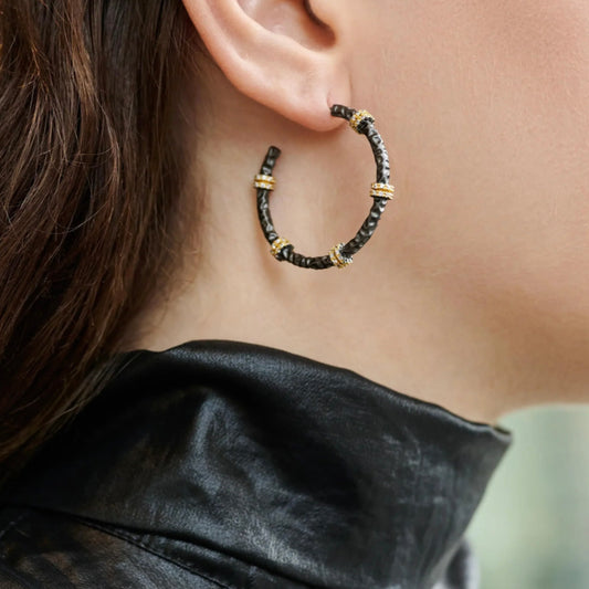 Freida Rothman Contemporary Deco Textured Earrings available at The Good Life Boutique