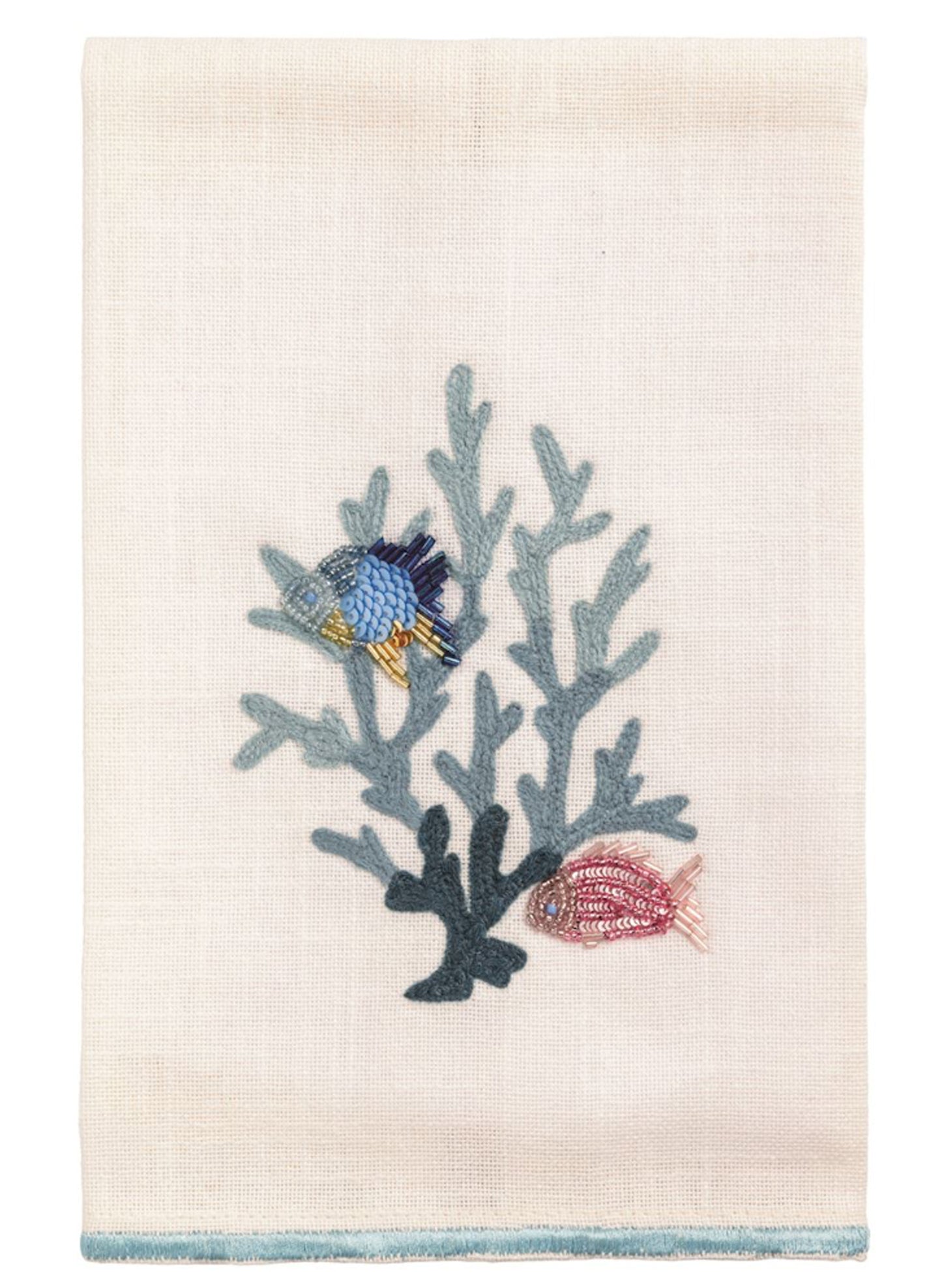 Mud Pie Coral Emb Bead Sea Towel available at The Good Life Boutique