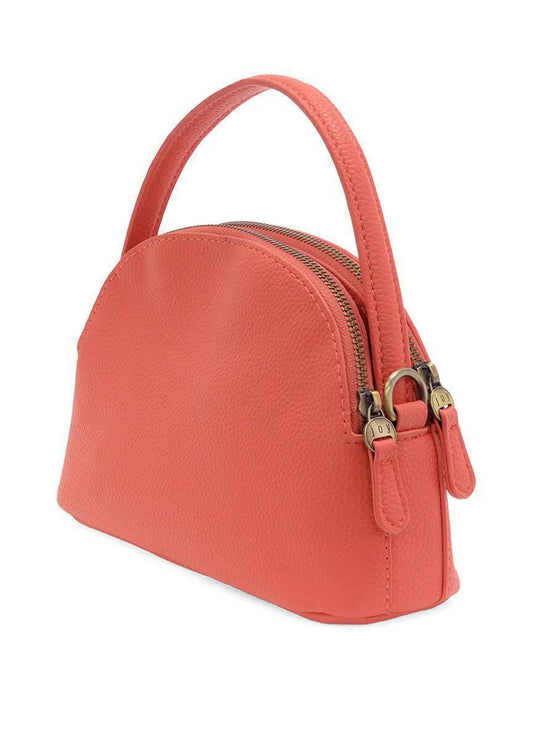 Joy Accessories Coral Larissa Double Zip Dome Crossbody available at The Good Life Boutique