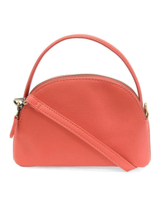 Joy Accessories Coral Larissa Double Zip Dome Crossbody available at The Good Life Boutique