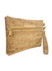 Natalie Therese Cork Double Zipper Wristlet - Rustic Cork available at The Good Life Boutique