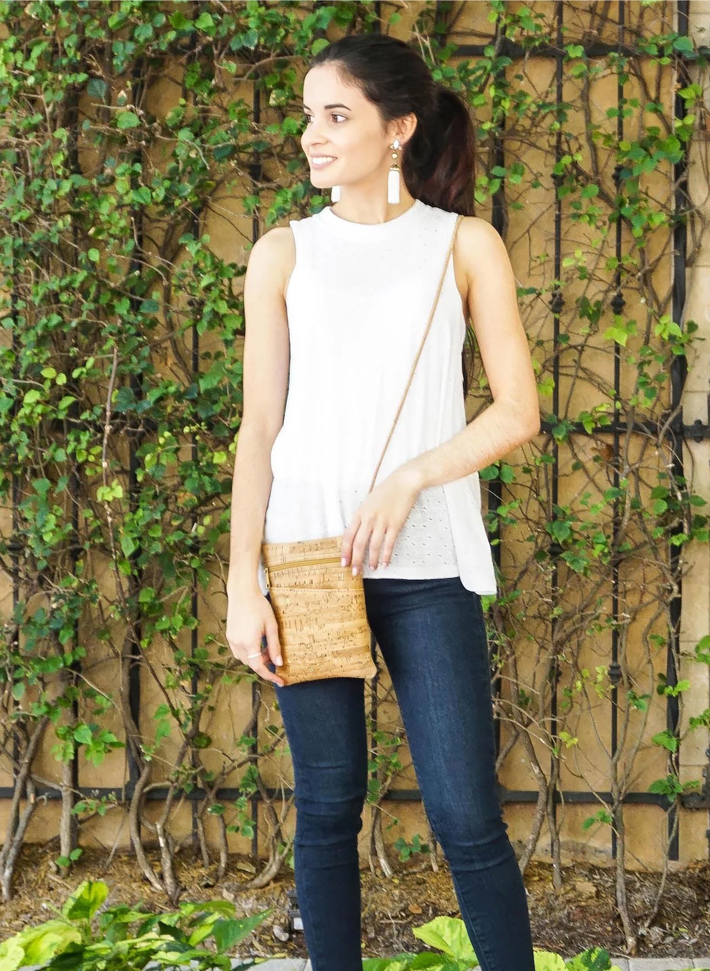 Cork Mini Crossbody Bag - Gold Flecked Cork
