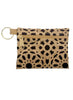 Cork Zipper Pouch With Key Ring - Black Mandala
